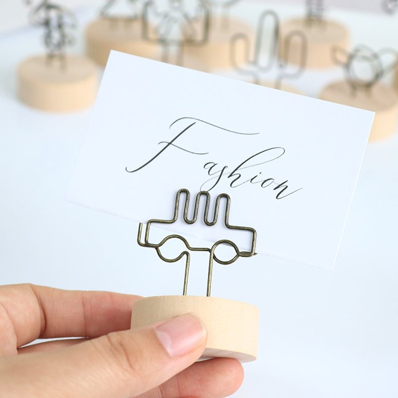 PUSELIFE Wedding Place Wooden Card Holders Table Number Holder Stands For Home Party Decorations