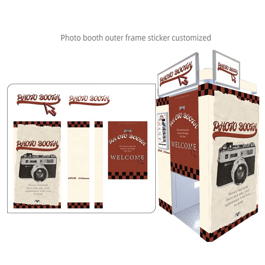 JLJ shopping mall / places of recreation self-service photo booth cabin and printer photobooth station