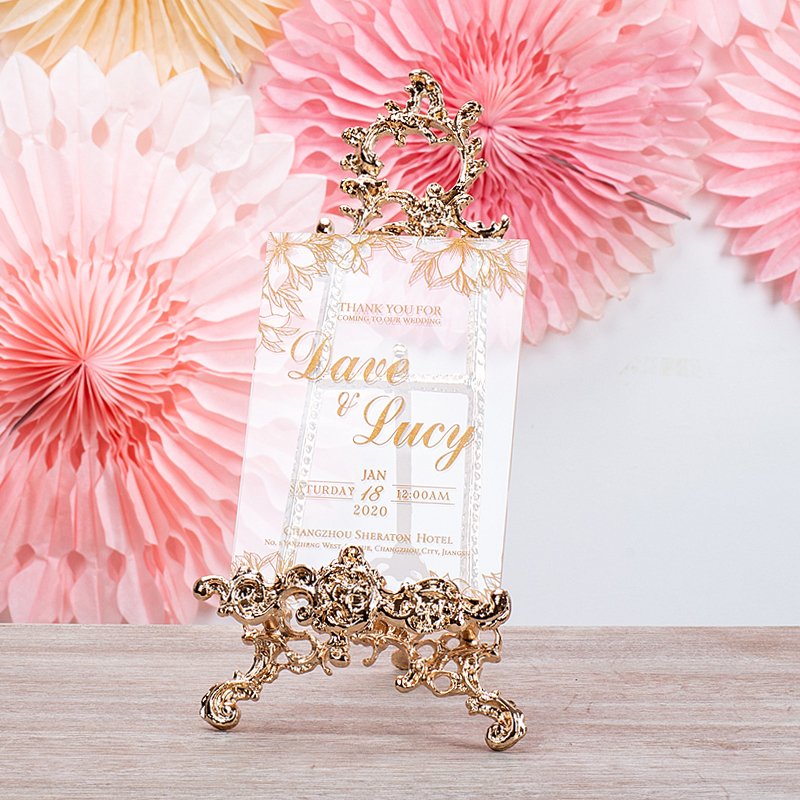 gold silver wedding party place card holder decoration picture photo frame cake stand for Wedding christmas cookie display rack