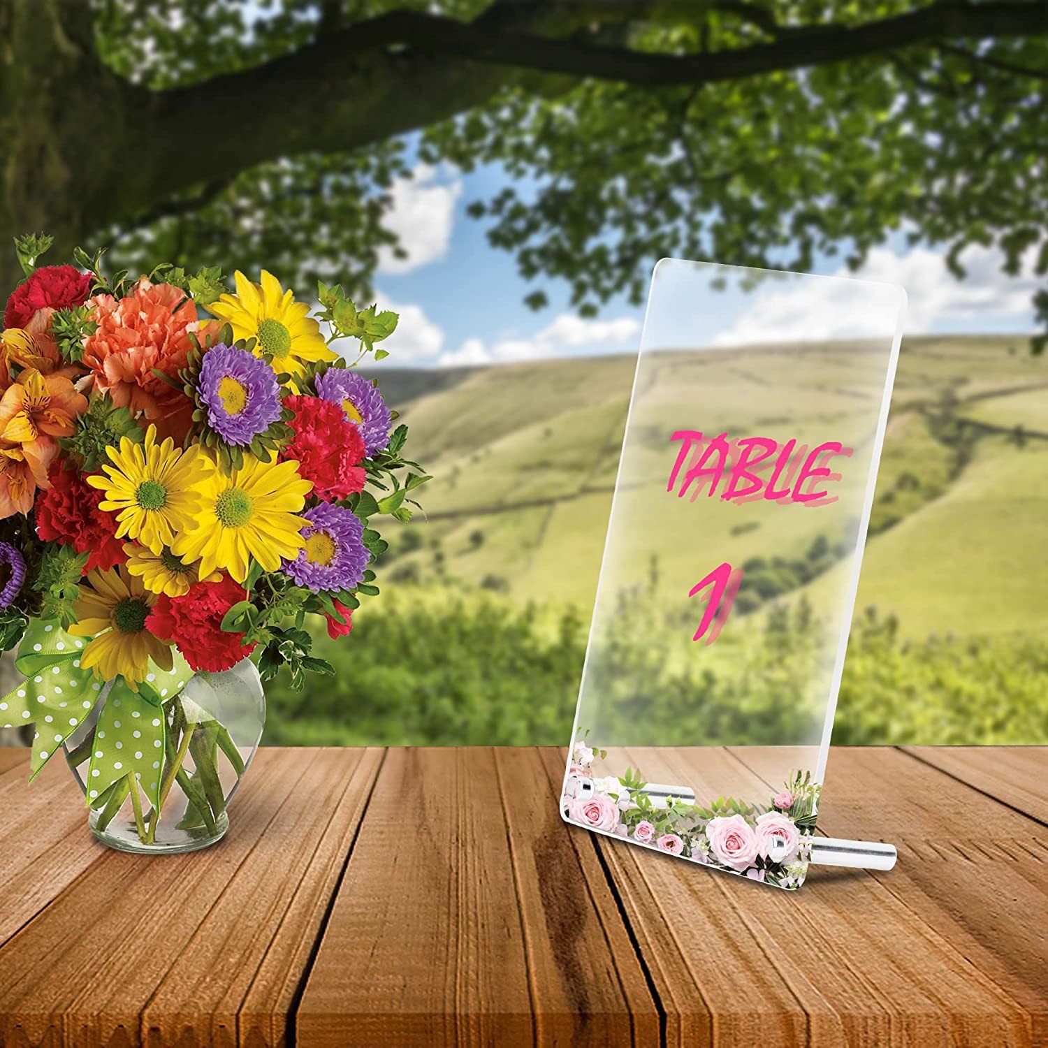 New Rectangle Centerpiece Decorations Clear Sign Cards Holders Acrylic Wedding Table Number