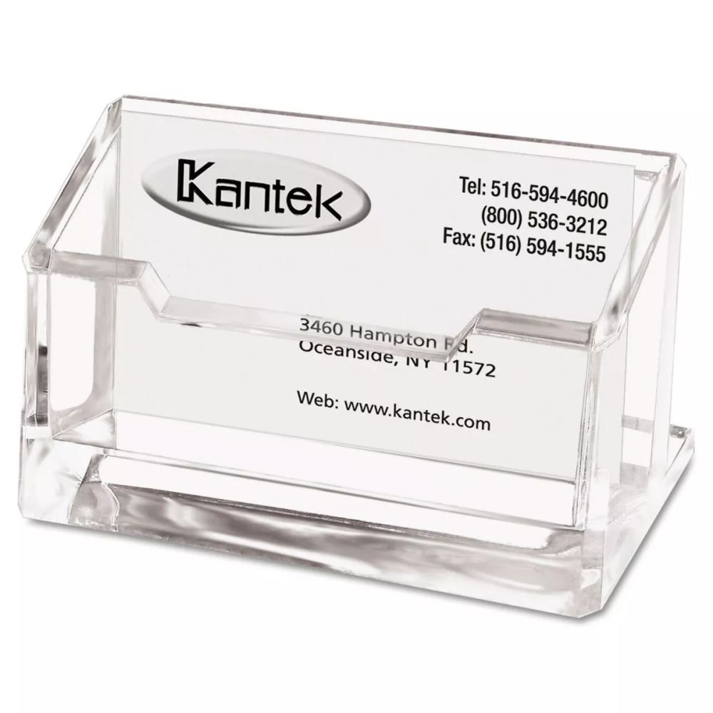 Transparent Acrylic Business Card Holder Decorative Office Supply with Display Stand Desk Storage Shelf and Place Card Holder