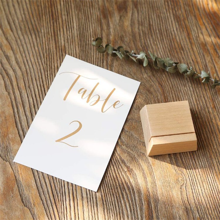 Beech Wood Photo Display Stand Place Card Holder for Wedding Table Number Sign