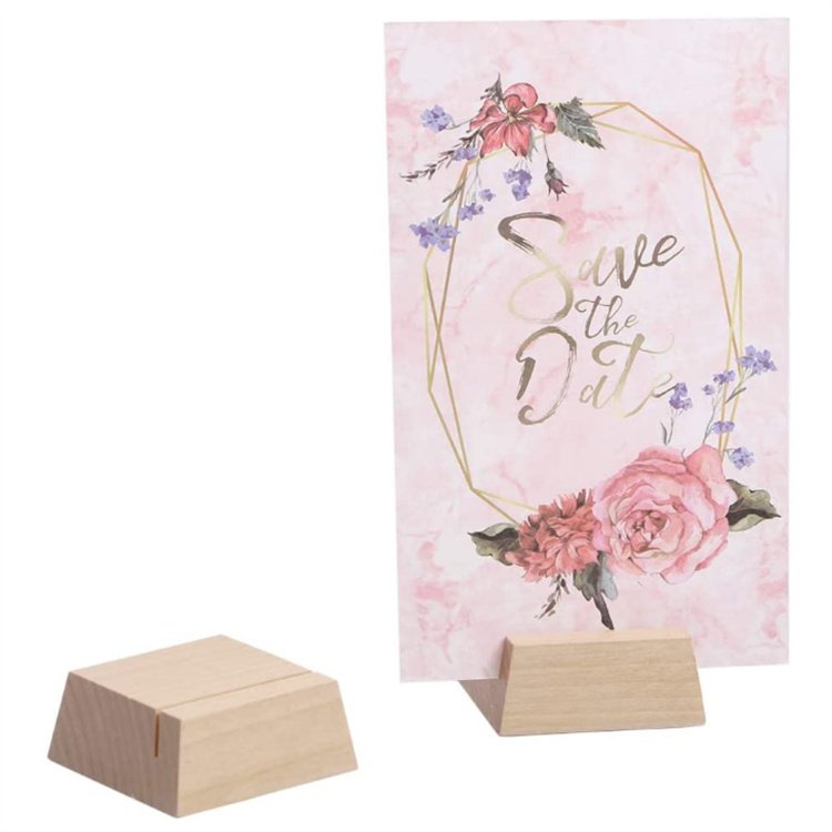 Beech Wood Photo Display Stand Place Card Holder for Wedding Table Number Sign