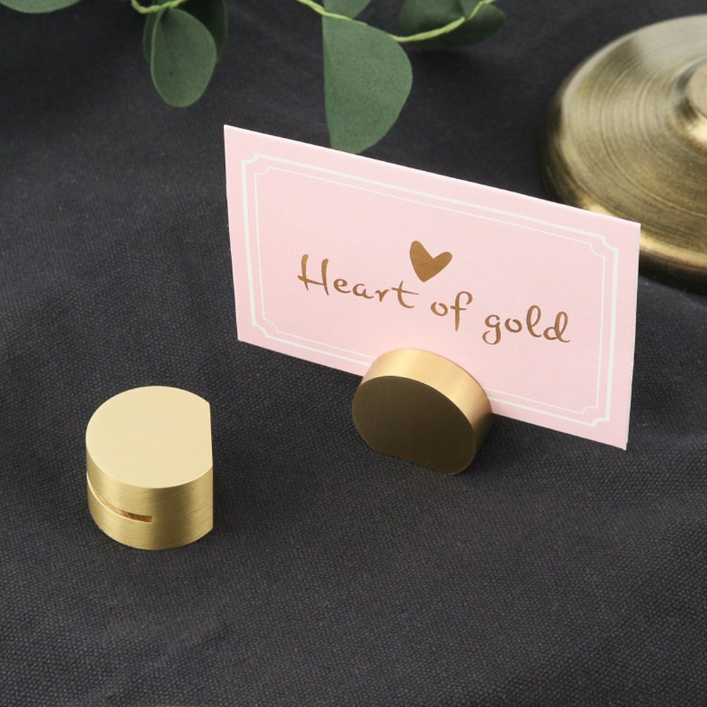 MAXERY Simple Design Brass Card Stand Round Wedding Table Centerpieces Round Menu Stand