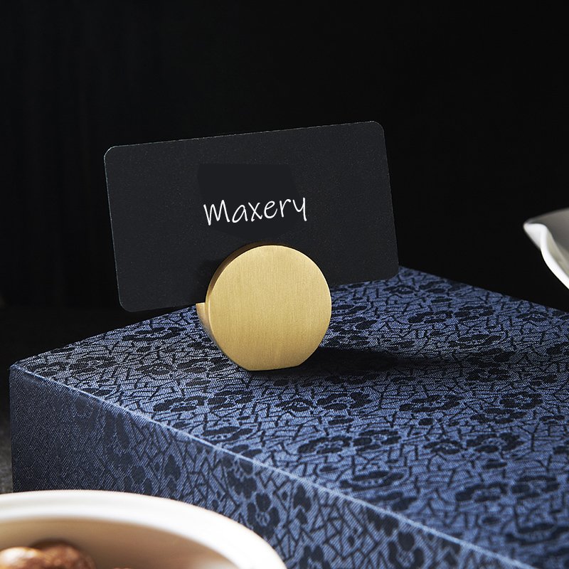 MAXERY Simple Design Brass Card Stand Round Wedding Table Centerpieces Round Menu Stand