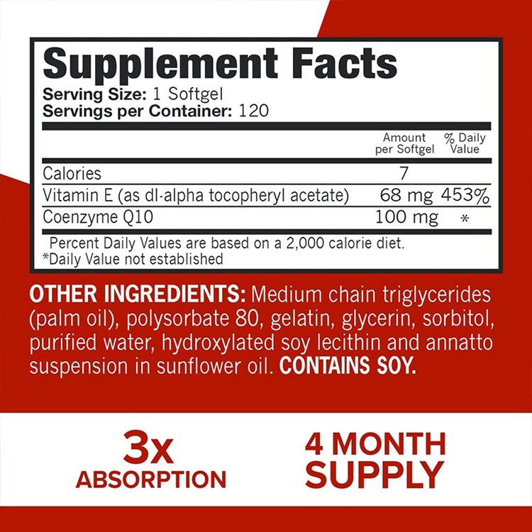 120 softgels ULTRA CoQ10 3x better absorption dietary supplement
