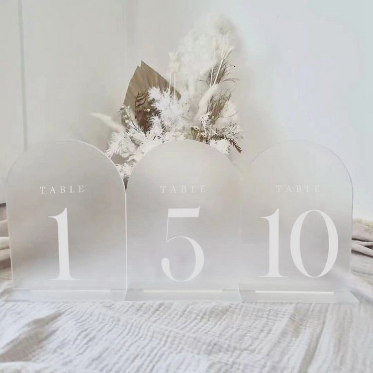Modern Design Gold Acrylic Table Numbers 1-20 Arch Wedding Table number With Holder Place Card