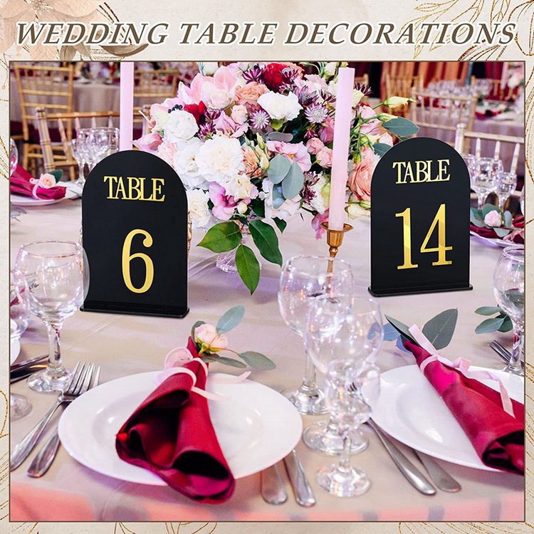 Modern Design Gold Acrylic Table Numbers 1-20 Arch Wedding Table number With Holder Place Card