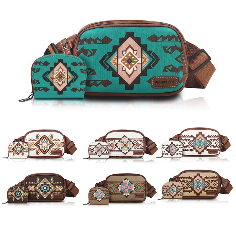custom fanny pack for women 2 set women's new versatile crossbody bag sequin fashion bag pocket waist bag's fashion short zipper