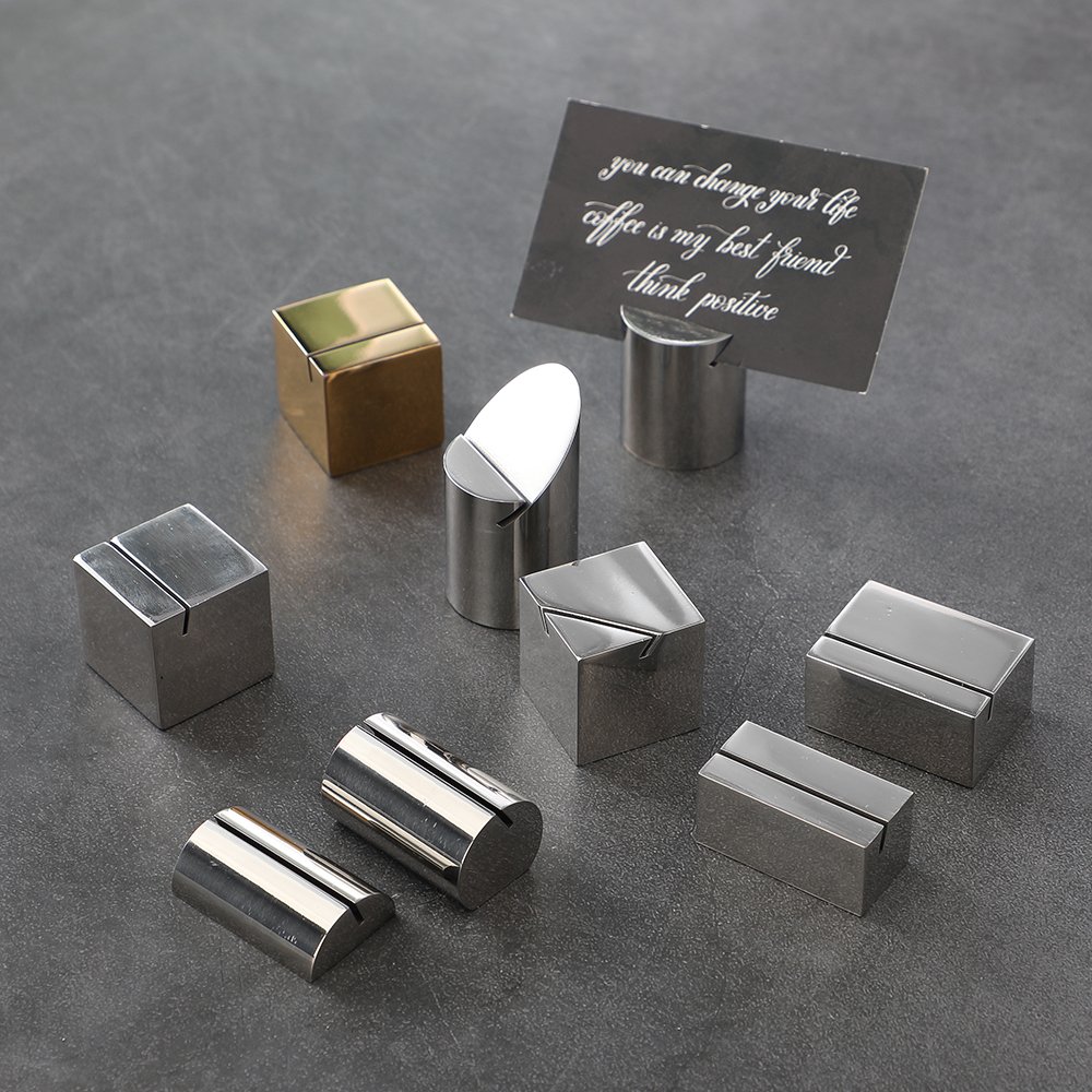 Wholesale Stainless steel Metal Wedding Business Menu Photo Memo Place Name Card Holders