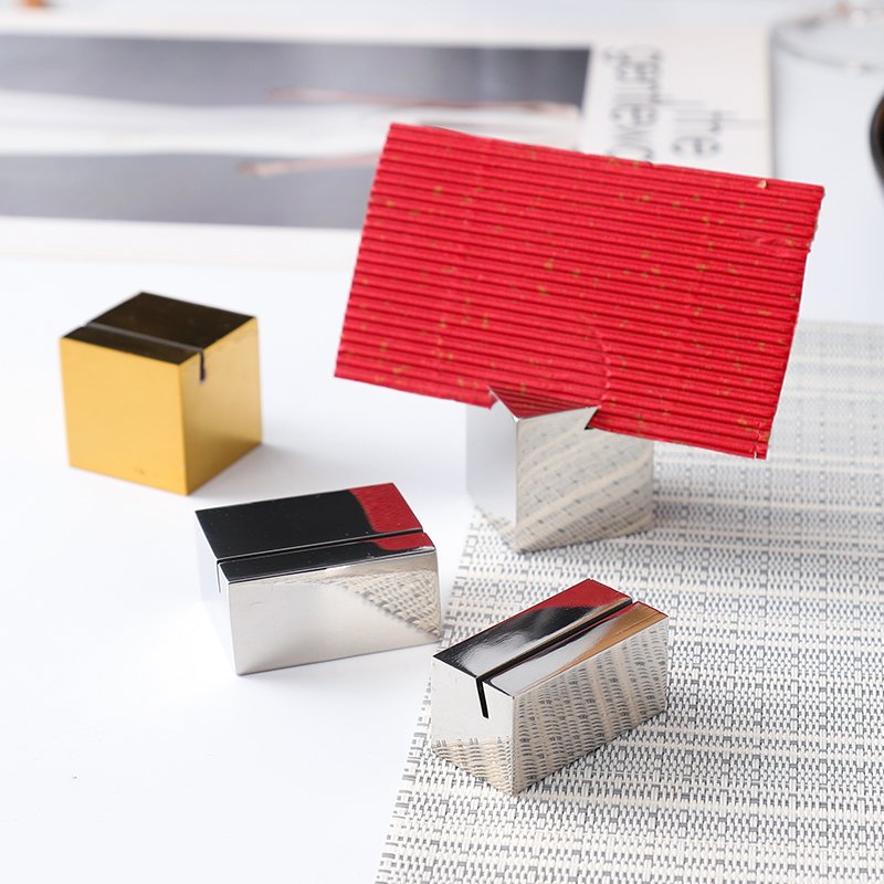 Wholesale Stainless steel Metal Wedding Business Menu Photo Memo Place Name Card Holders