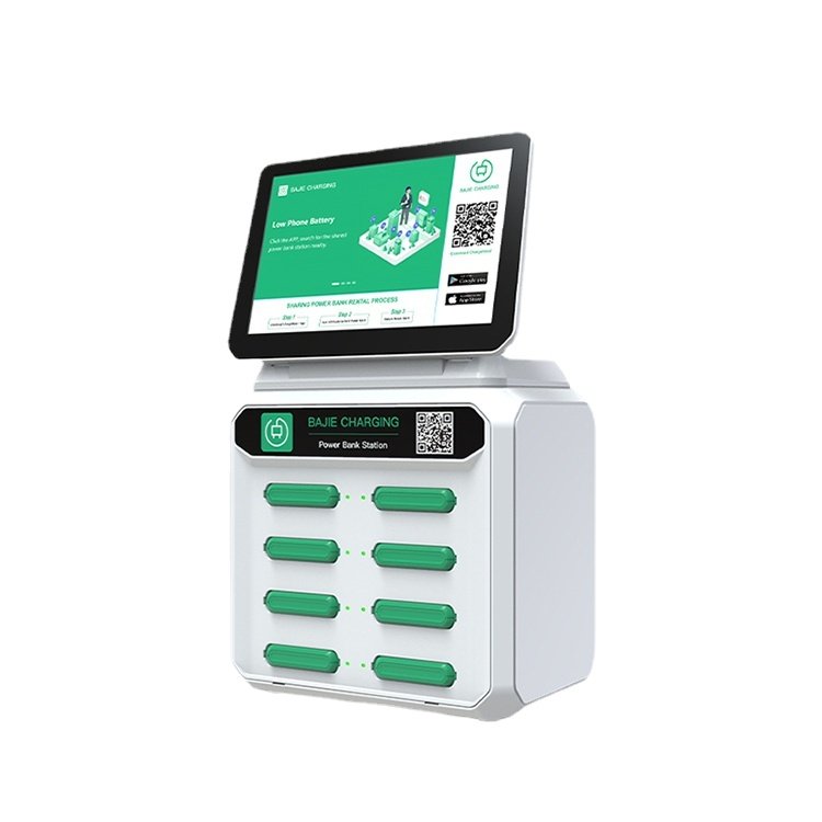 Popular Rental Business 8 Slots Vending Pos Power Banks Phones Power Bank Rental Station With Card Reader