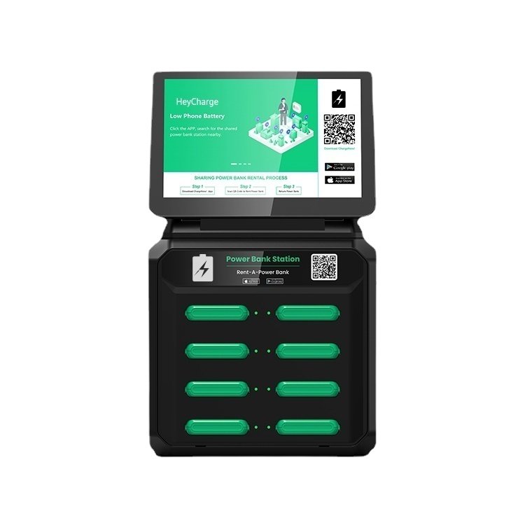 Popular Rental Business 8 Slots Vending Pos Power Banks Phones Power Bank Rental Station With Card Reader