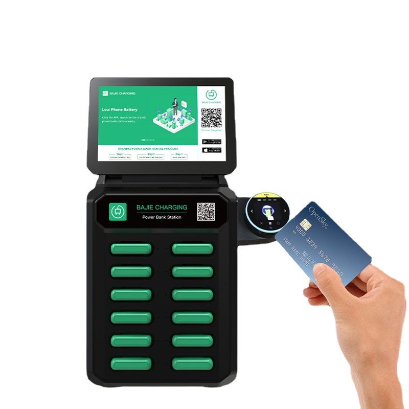 Popular Rental Business 8 Slots Vending Pos Power Banks Phones Power Bank Rental Station With Card Reader