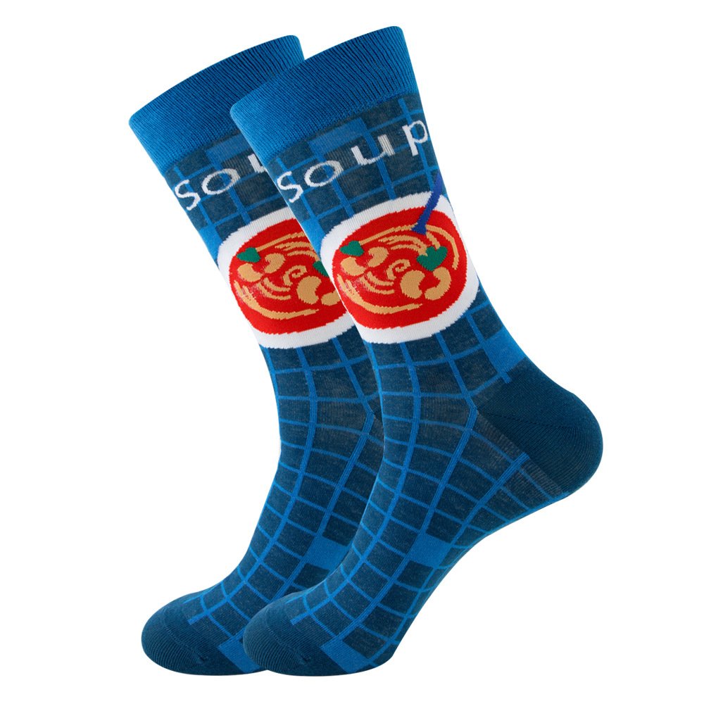 Wholesale Funny Dress Tube Colourful Unisex Designer Jacquard Cotton Men Socks