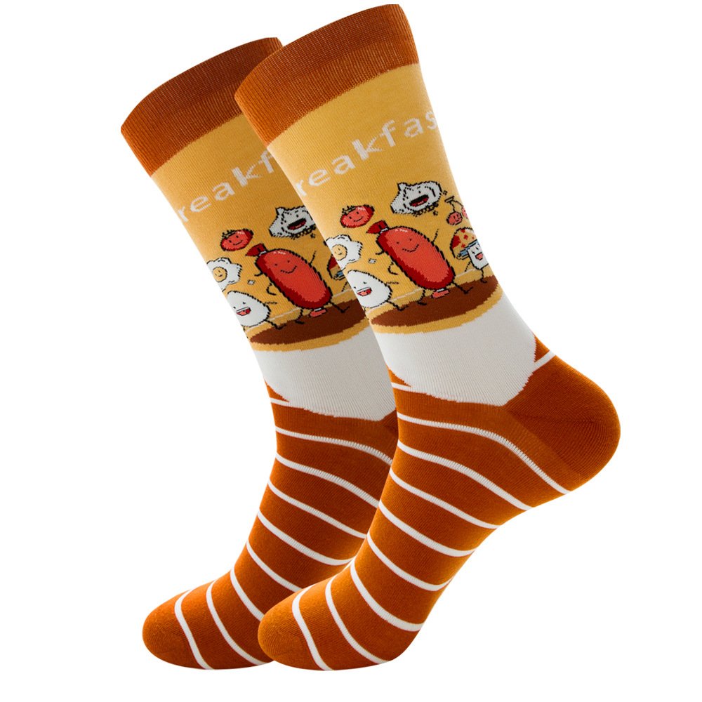 Wholesale Funny Dress Tube Colourful Unisex Designer Jacquard Cotton Men Socks