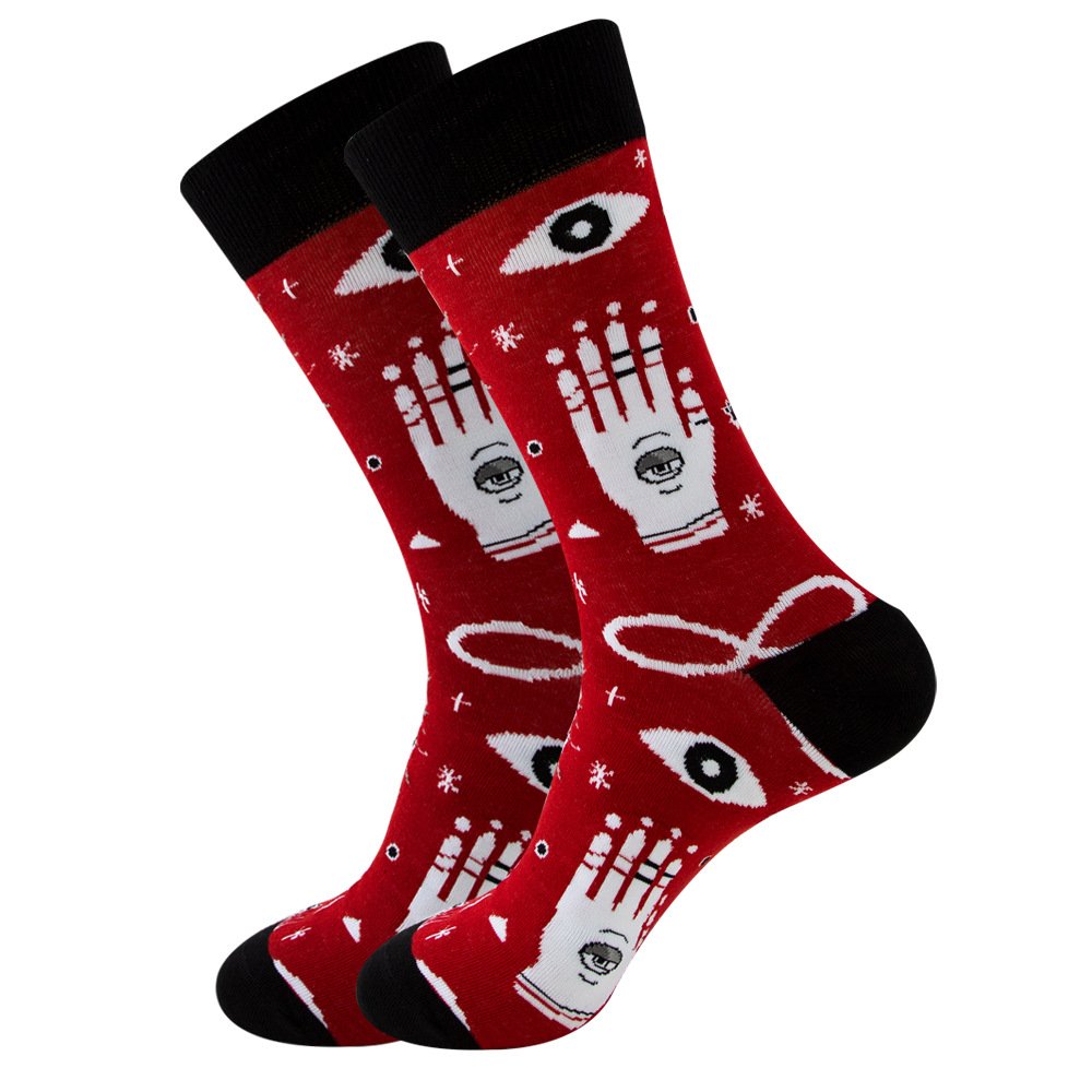 Wholesale Funny Dress Tube Colourful Unisex Designer Jacquard Cotton Men Socks