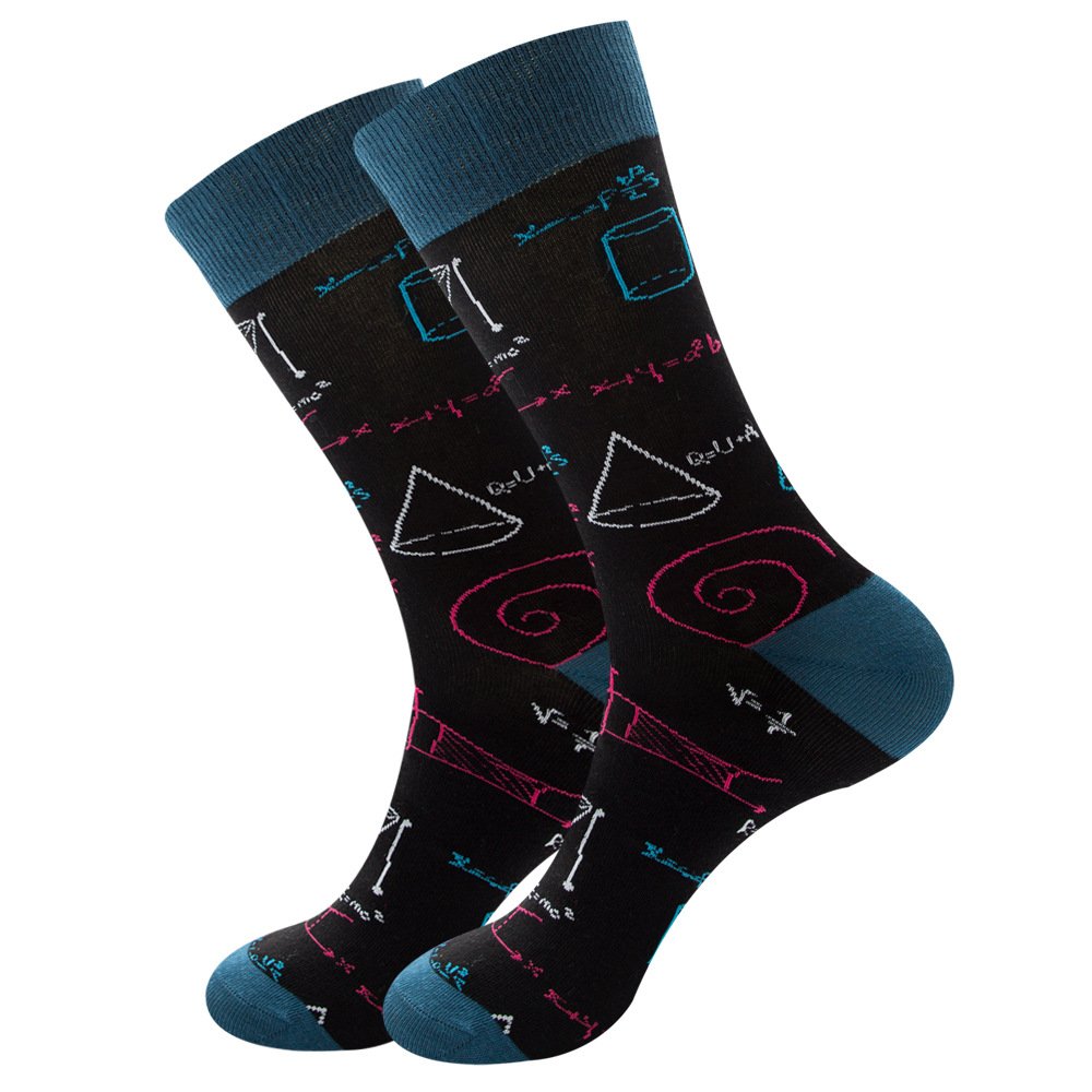 Wholesale Funny Dress Tube Colourful Unisex Designer Jacquard Cotton Men Socks