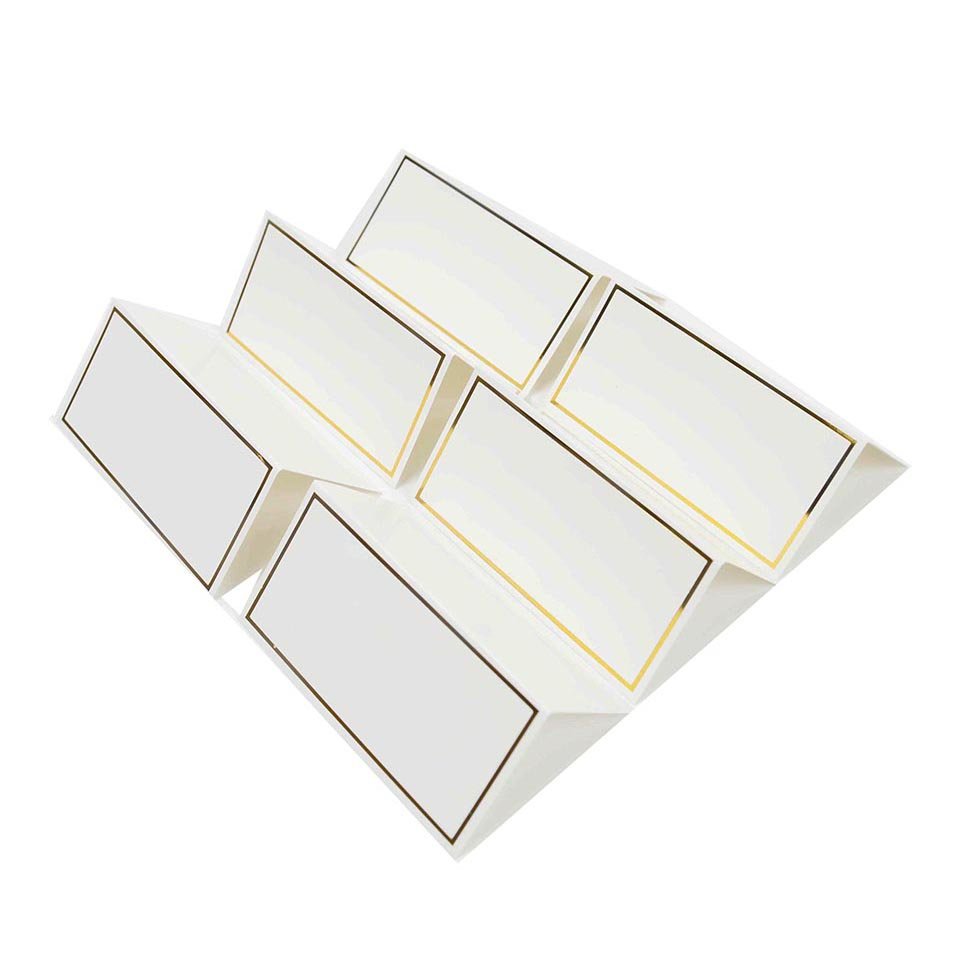 3.5x4 inch E-Commerce Small Tent Cards with Gold Foil Border Wedding Table Place Name Card