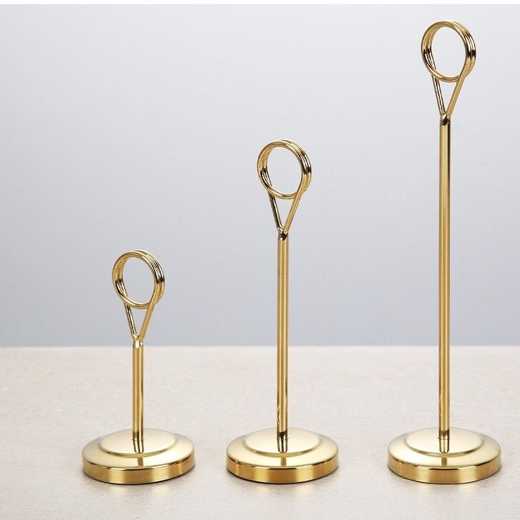 Stainless Steel Menu Card Clip Table Number Seat Marker Stand Holder Place Card Stand for Wedding Party Desktop Decor