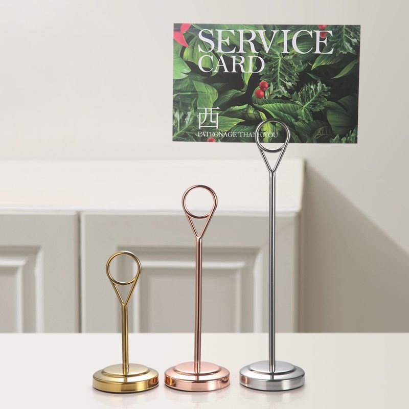 Stainless Steel Menu Card Clip Table Number Seat Marker Stand Holder Place Card Stand for Wedding Party Desktop Decor