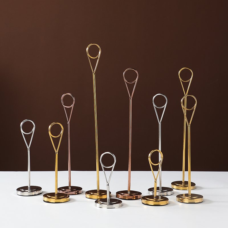 Stainless Steel Menu Card Clip Table Number Seat Marker Stand Holder Place Card Stand for Wedding Party Desktop Decor