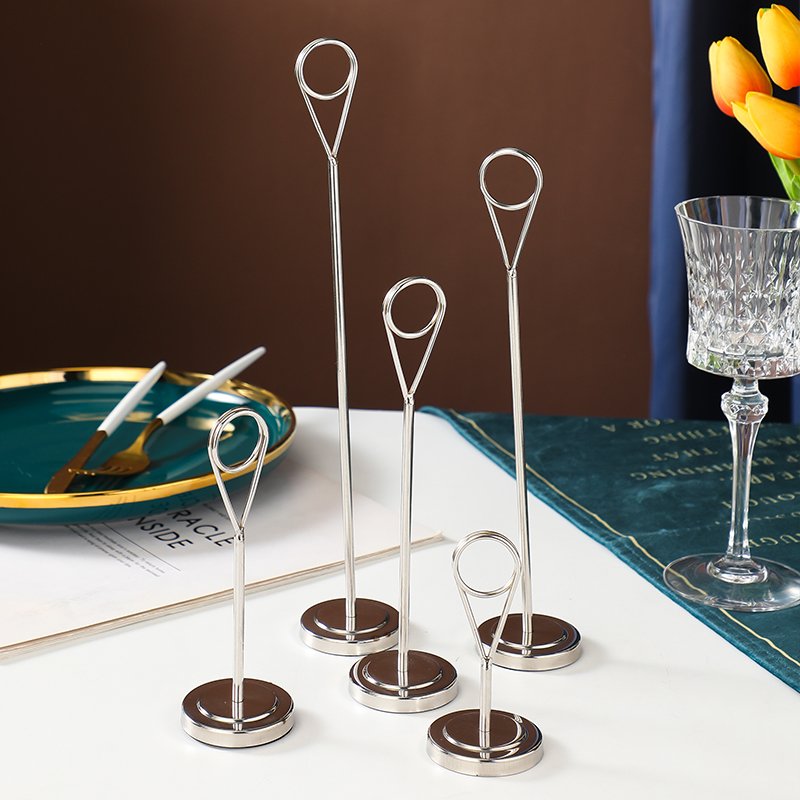 Stainless Steel Menu Card Clip Table Number Seat Marker Stand Holder Place Card Stand for Wedding Party Desktop Decor