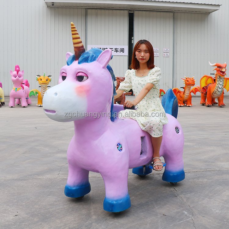 7 Years Old Mechanical Children Coin Operated Animal Riding Electric Kids Unicorn Rides for Mall