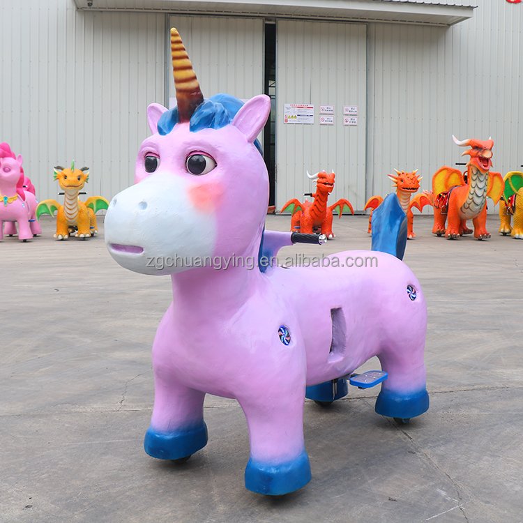 7 Years Old Mechanical Children Coin Operated Animal Riding Electric Kids Unicorn Rides for Mall