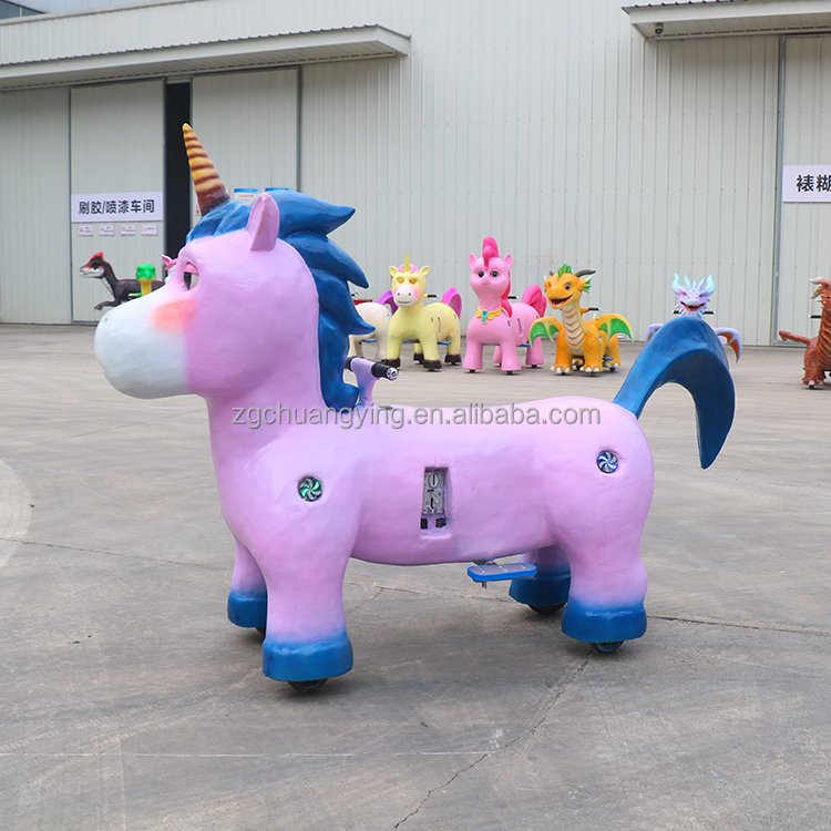 7 Years Old Mechanical Children Coin Operated Animal Riding Electric Kids Unicorn Rides for Mall