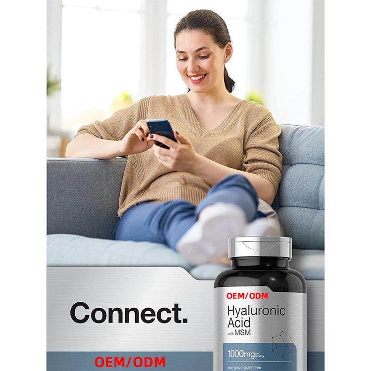 120 Capsules Non-GMO and Gluten Free Supplement Bioavailable Formula Hyaluronic Acid with MSM 1000 mg