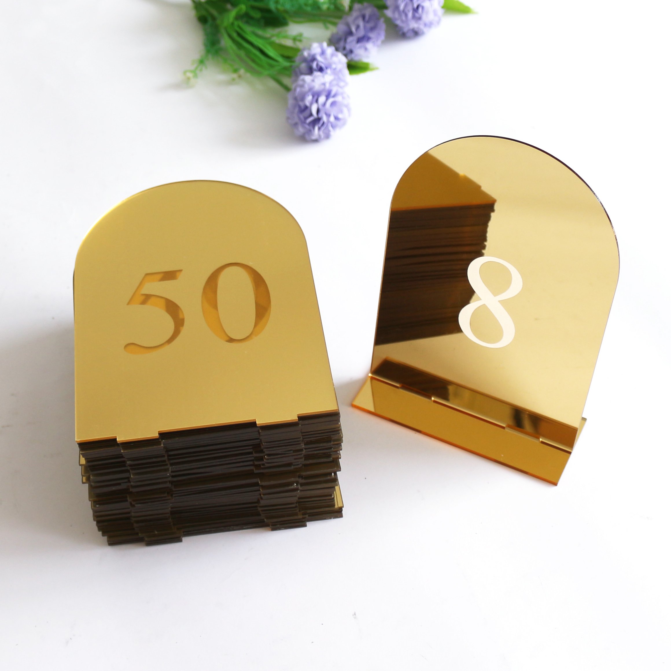 Wholesale Arch Engraved Different Numbers Acrylic Handmade Place Cards Custom Acrylic Wedding Table Card