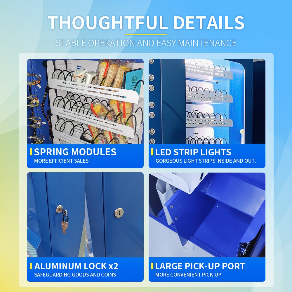 Small All-Weather Unmanned Retail Station Wall-Mounted Desktop Ultra-Thin Coins Banknotes Credit Cards Vending Machines