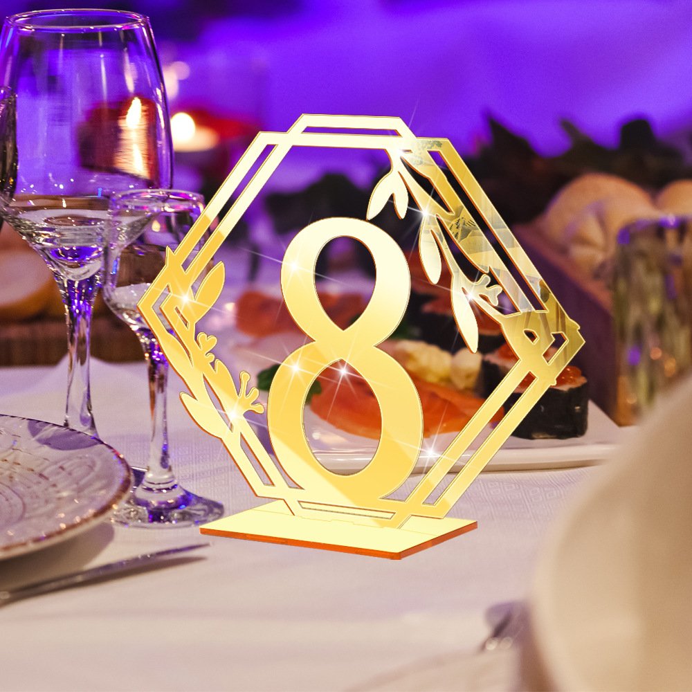 Acrylic Wedding Place Cards & Table Numbers with Stands Holders Centerpiece Sign