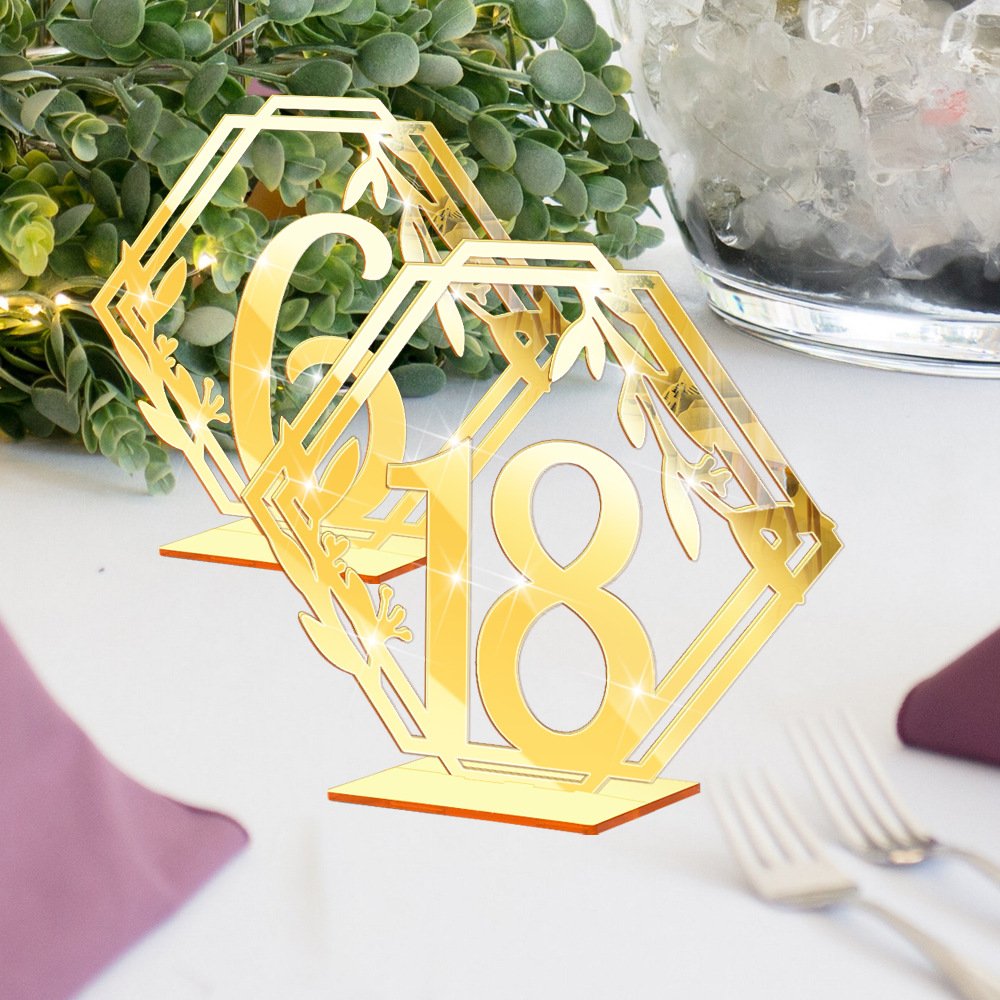 Acrylic Wedding Place Cards & Table Numbers with Stands Holders Centerpiece Sign