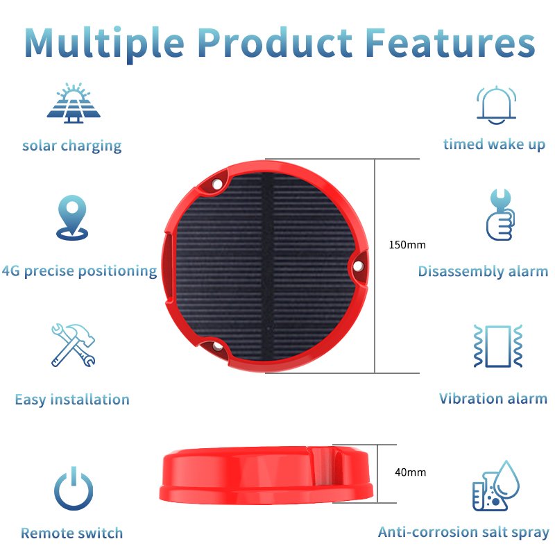 Joswell Mini Portable Waterproof Solar Power 4G GPS Tracker Tracking Device Locator Navigator for Boat Animals Cow Cattle