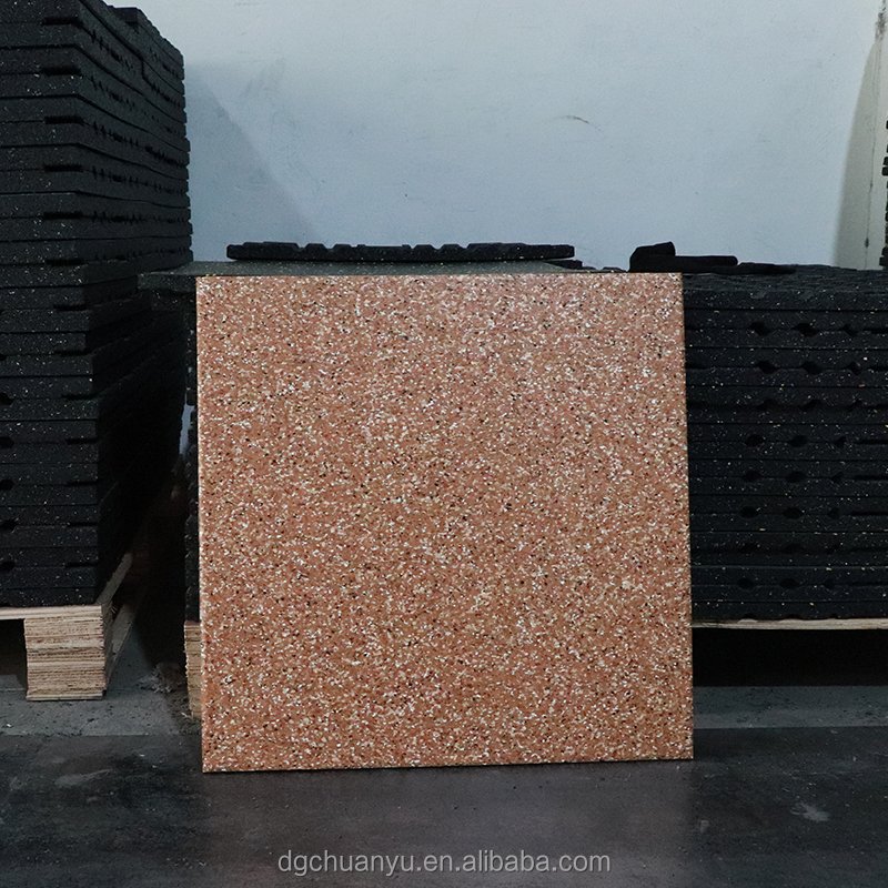 New Rubber material 2.5cm*50cm*50cm anti slip rubber tile for gym