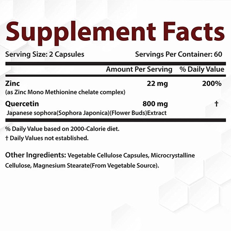 Zinc Quercetin 120 Vegetarian Capsules