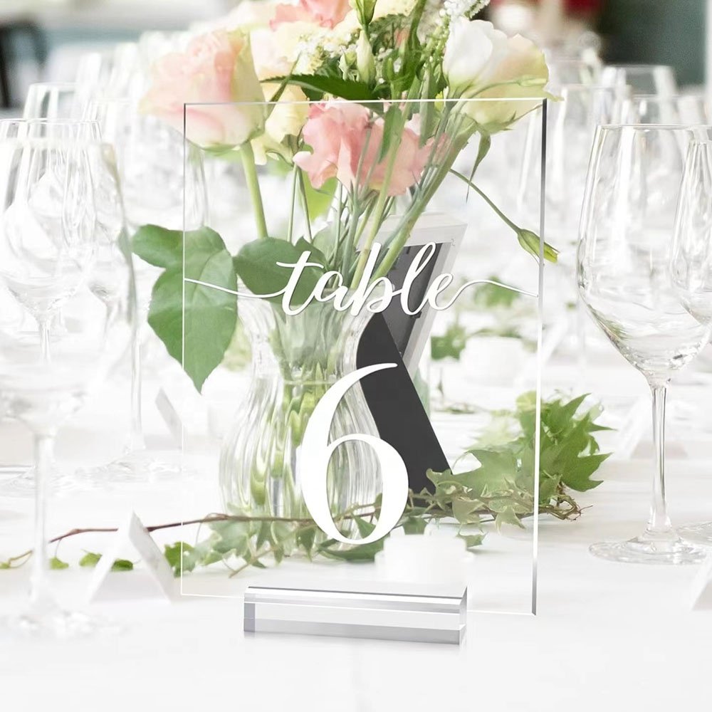 Hot Selling Acrylic Table Number Acrylic Place Card Table Centerpieces Signs For Wedding Decoration