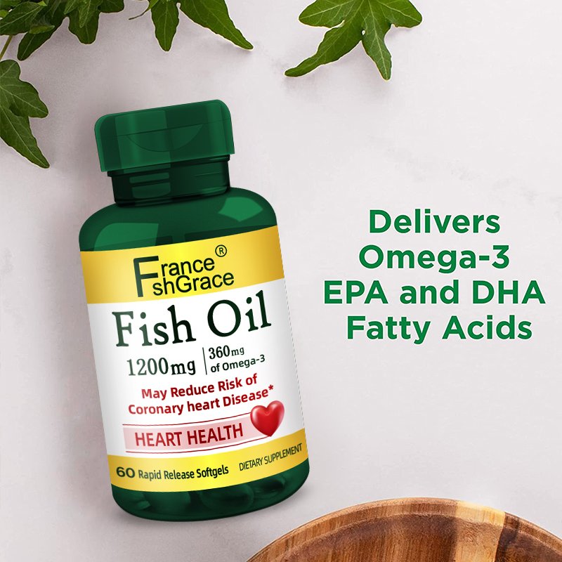 OEM 180 Count 1200mg Omega 3 Supplement Eye Nutrition Organic Flaxseed Triglyceride Fish Oil and Vitamin E for Adults