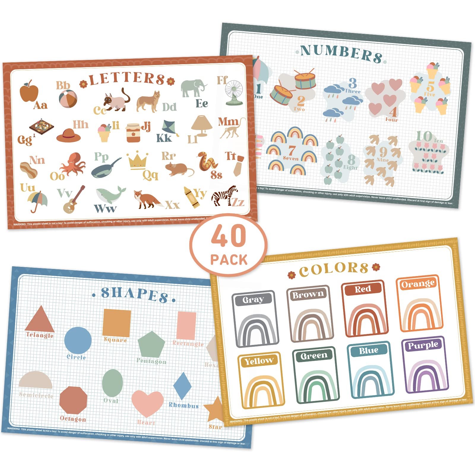 40 Pack Disposable Placemats and Disposable Stick-on Placemats 40 Pack Bundle banby placemats