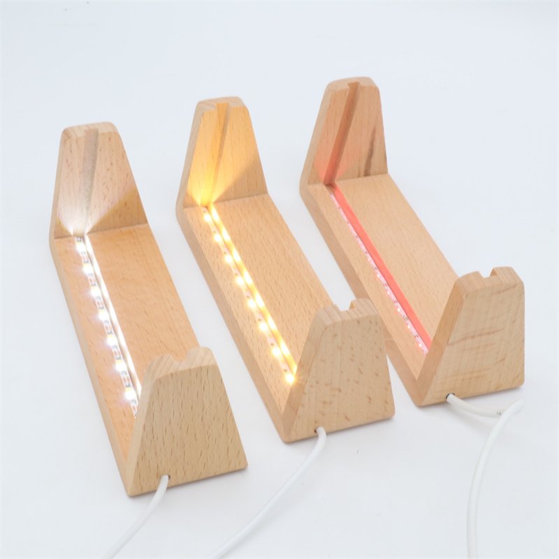 Beech Wooden Calendar Photo Souvenir Base LOGO Menu Writing Board Card Base U-shaped Photo Frame Wooden Base and Acrylic Board