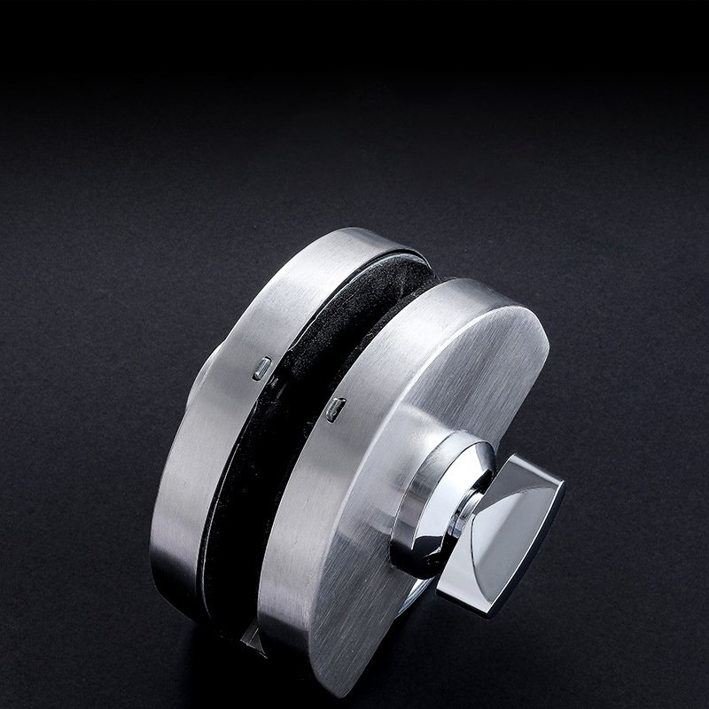 Hot sale punch-free 304 Stainless Steel sliding frameless Double Sided glass door lock with 3 keys office glass door lock