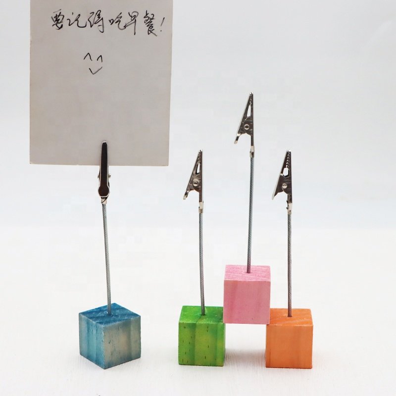 Wooden base Table Number Holder Memo Clips Stand Place Card Holder for Wedding Hotel Party