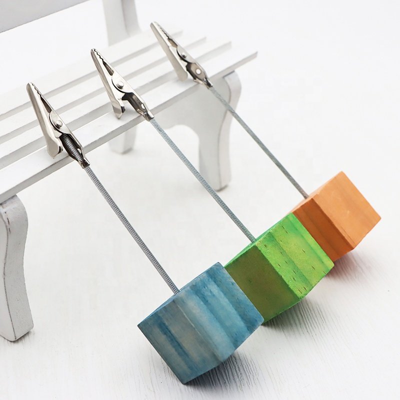 Wooden base Table Number Holder Memo Clips Stand Place Card Holder for Wedding Hotel Party