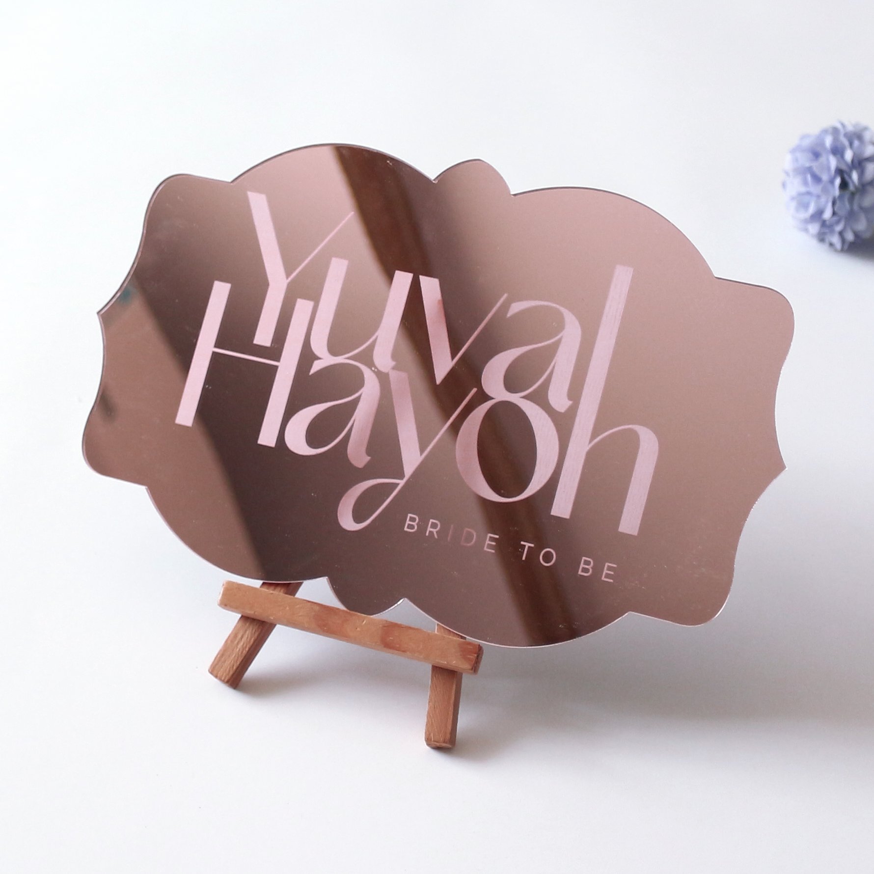 Personalized Elegant Pink Laser Cut Rose Gold Acrylic Custom Business Logo Table Name Place Cards