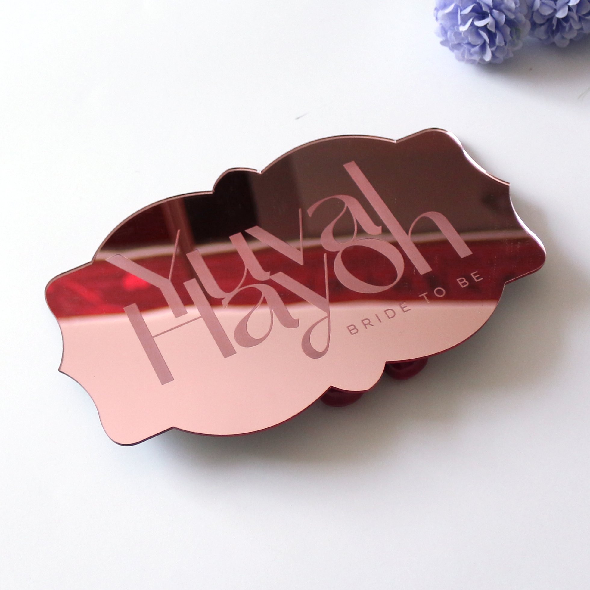 Personalized Elegant Pink Laser Cut Rose Gold Acrylic Custom Business Logo Table Name Place Cards