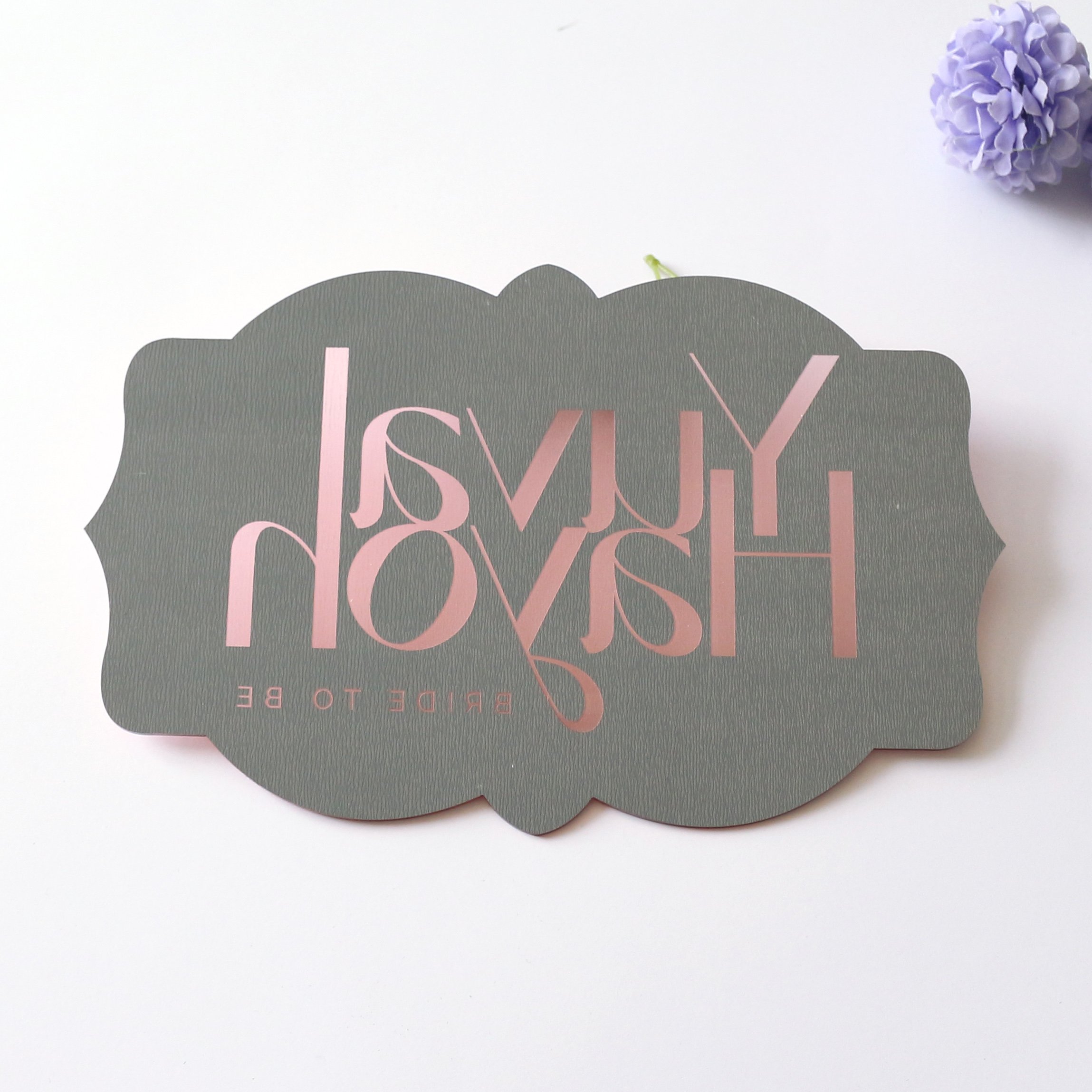 Personalized Elegant Pink Laser Cut Rose Gold Acrylic Custom Business Logo Table Name Place Cards
