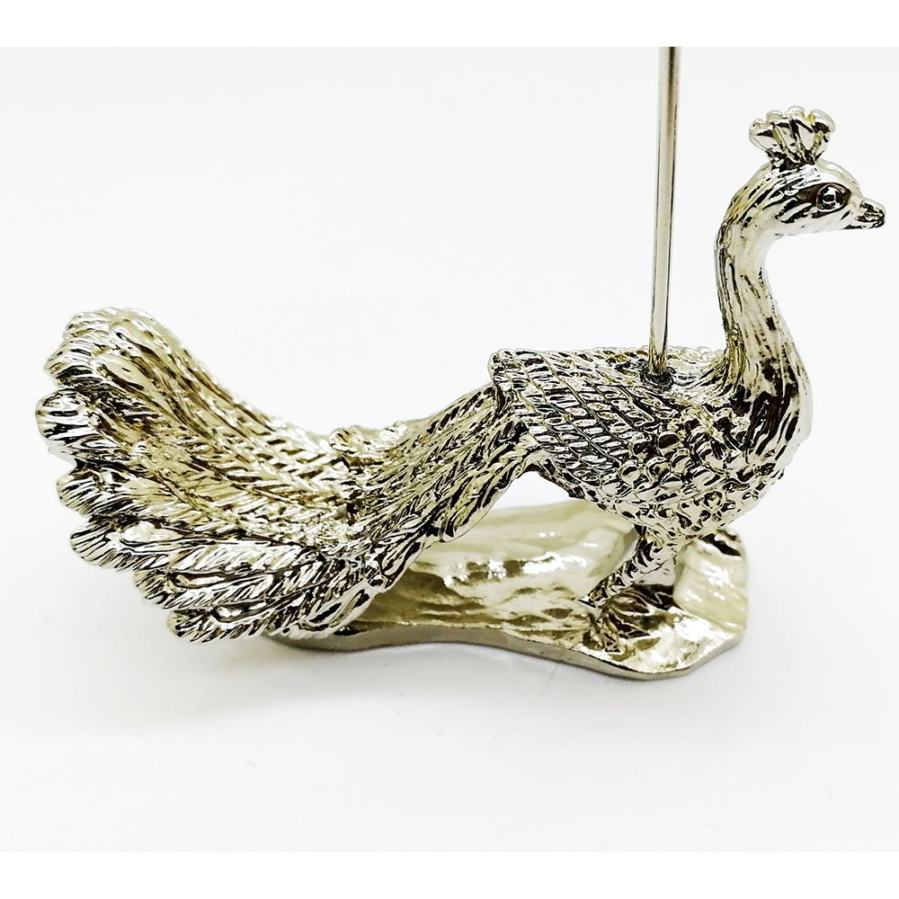 Custom metal 3D craft peacock design photo clips table picture stands wedding place table number card holders