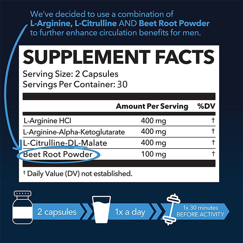 OEM product L Arginine Enhancing Supplement from Nitric Oxide 60 Capsules